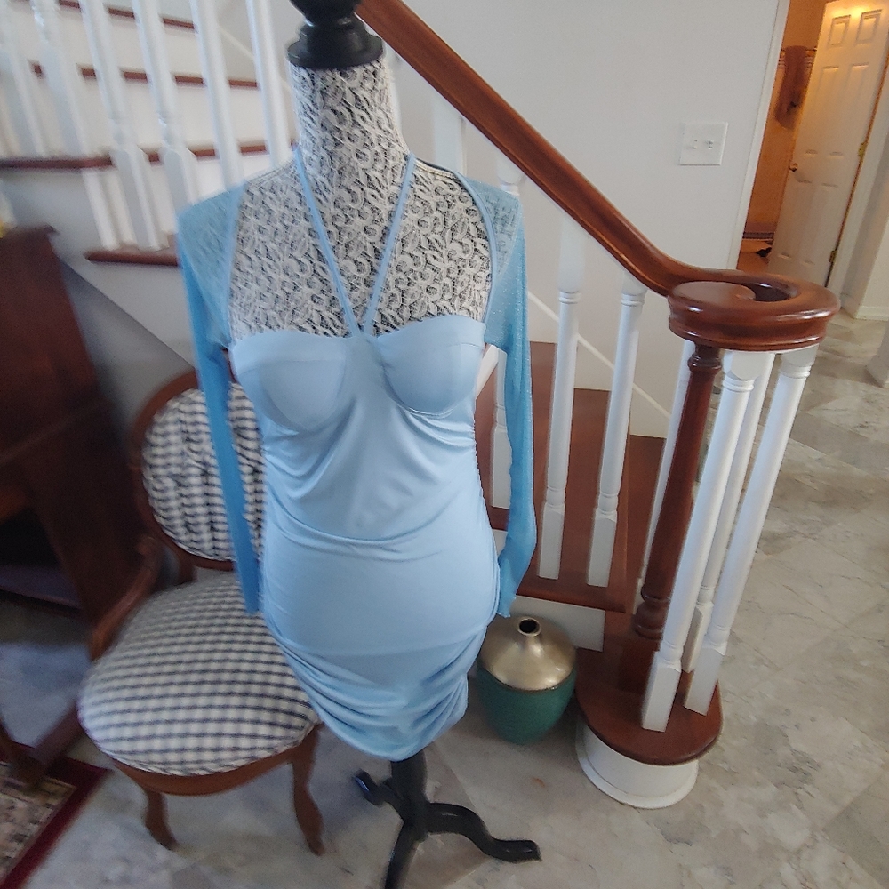 Women's new baby blue bodycom dress size medium